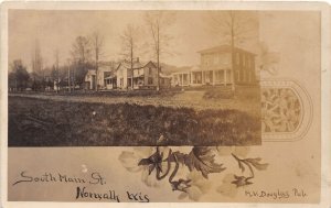 J67/ Norwalk Wisconsin RPPC Postcard c1910 Fancy South Main St Homes  361