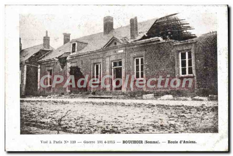 Postcard Old Bouchoir (Somme) Amiens Road