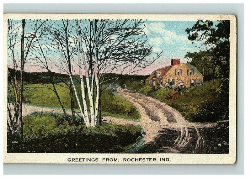 1907-15 Postcard Greetings From Rochester Indiana House In The Country Un Posted