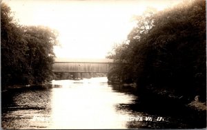 Real Photo Postcard Bridge Across Otter Creek in Proctor, Vermont