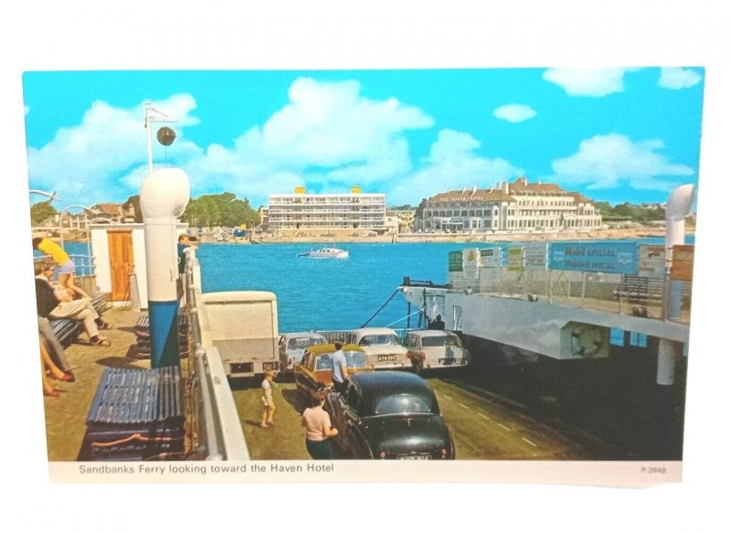 Car Deck On Sandbanks Ferry Nr Haven Hotel Dorset New Vintage Postcard 1960s