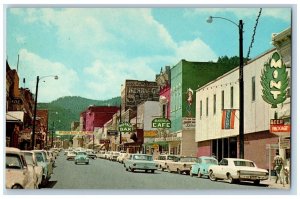 Deadwood South Dakota Postcard Main Street Classic Cars Buildings c1960 Unposted