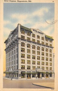 Hagerstown Maryland 1945 Postcard Hotel Dagmar