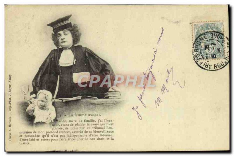 Old Postcard The lawyer wife