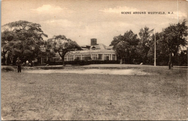 Vtg Westfield New Jersey NJ Echo Lake Country Club & Golf Course 1940s Postcard