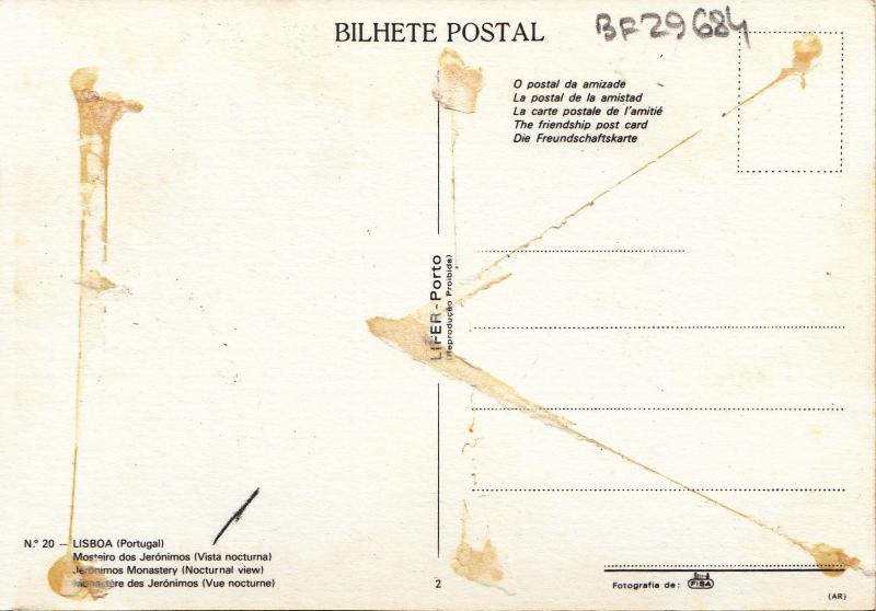 BF29684 mosteiro dos jeronimos  lisboa portugal  front/back image