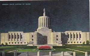 Oregon Salem State Capitol At Night