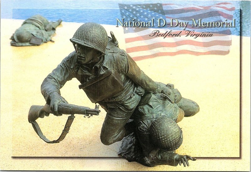 VINTAGE CONTINENTAL SIZE POSTCARD NATIONAL D-DAY MEMORIAL BEDFORD VIRGINIA