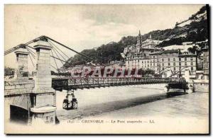 Old Postcard Grenoble Suspension Bridge