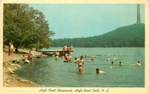 Beach Waterfront Kingston Teich High Point Monument New Jersey Postcard 20-7937