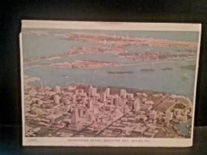 Postcard  Aerial View of Downtown Miami,Biscayne Bay,Miami, FL   Z4