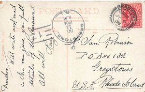 Lister Park Bradford England 1908 Postcard Statue Tree Lined Path Valentine's