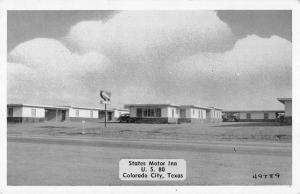 Colorado City Texas birds eye view States Motor Inn vintage pc Z16424