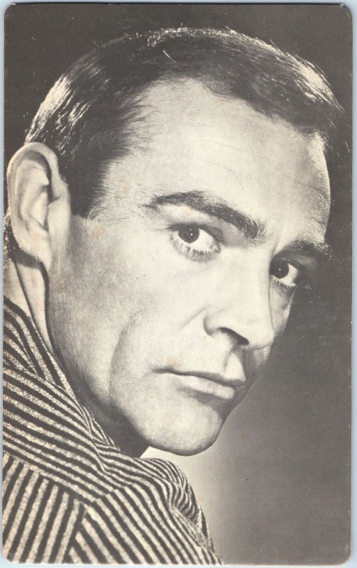 c1960s Sean Connery Young Actor Portrait Striped Shirt Handsome Poster Lg PC 8O