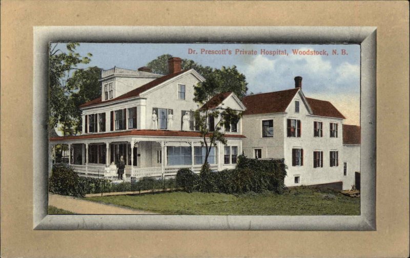 Woodstock New Brunswick NB Prescott's Private Hospital c1910 Postcard