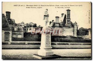 Old Postcard Anet high Monument to the Memory of Children