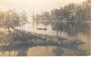 NY   1000 ISLAND  TRANQUIL BOATING VIEW   RPPC postcard