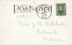 Postcard Profile Rock Falls Between Lewiston and Auburn ME UDB 1905 Postmark 
