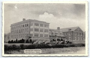 1930s SELLERSVILLE PENNSYLVANIA GRANDVIEW HOSPITAL OLD CARS POSTCARD P4181