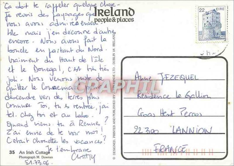 Modern Postcard An Irish cottage