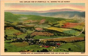 Aerial View Sperryville VA Lee Highway Vintage Postcard R79