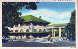 VINTAGE POSTCARD MAIN PAVILLION AT COMO PARK ST. PAUL MINNESOTA c. 1950