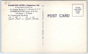 Postcard - Hamilton Hotel - Hagerstown, Maryland