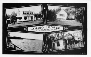 SLAIGO LEDGES WALDOBORO MAINE DEXTER PRESS POSTCARD (1940s)