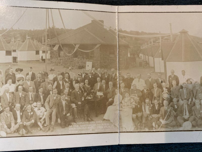 Colorado Springs Colorado RPPC 2-panel Postcard Sanitarium Deed M.W.A. Crowd ‘09