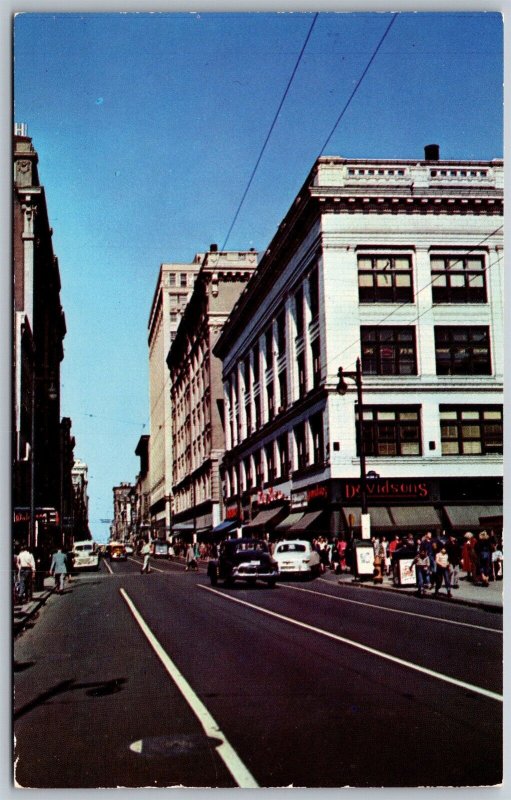 Vtg Louisville Kentucky KY Fourth Street View Guthrie 1950s Old Card Postcard