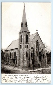 DE SOTO, Missouri MO ~ CATHOLIC CHURCH 1908 Jefferson County  Postcard