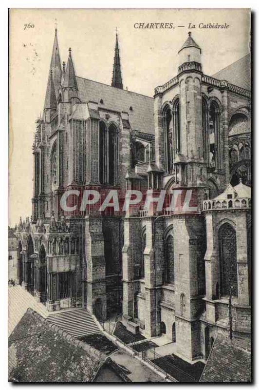 Postcard Old Chartres Cathedrale