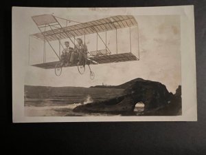 Mint Postcard RPPC USA Newport Oregon OR Biplane Aircraft Flight