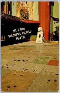 Hollywood California 1950s Postcard Foyer Grauman's Chinese Theatre