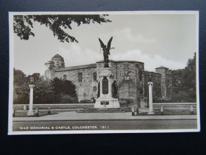 Essex COLCHESTER War Memorial & Castle - Old RP Postcard by M&L National Series