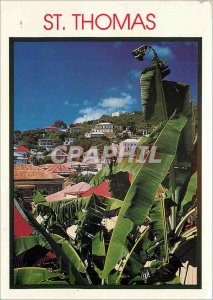 Modern Postcard St Thomas US VI View from Hus on Government Hill looking towa...