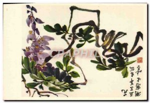 Old Postcard China Flowers