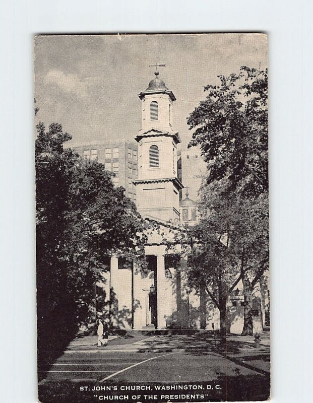 Postcard Church Of The Presidents St. John's Church, Washington, D. C.