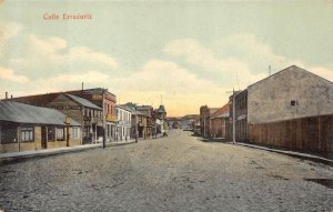 CALLE ERRAZURIZ MAIPU CERRILLOS SANTIAGO CHILE POSTCARD (c. 1910)