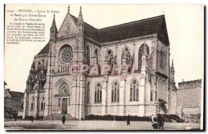Postcard Old Church St Aubin and Rennes Notre Dame de Bonne Nouvelle