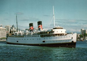 CONTINENTAL SIZE POSTCARD T.E.V. PRINCESS MARGUERITE CRUISE SHIP FROM CANADA US