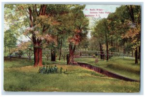 1907 Rustic Bridge Genesee Valley Parks Rochester New York NY Vintage Postcard