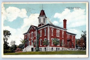 Abilene Kansas KS Postcard Garfield School Exterior View Building 1916 Vintage