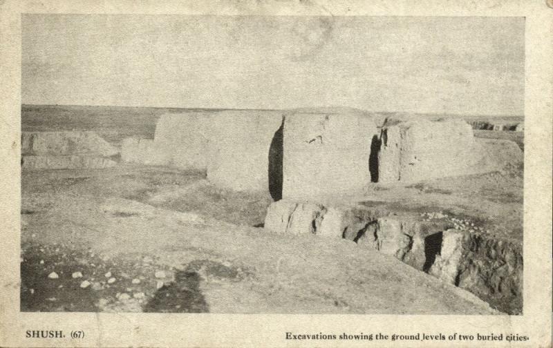 iran persia, SHUSH, Susa, Excavations showing Ground Levels of Cities (1910s)