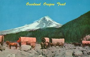 Overland Oregon Trail Wagon Train Independence Missouri MO Vintage Postcard