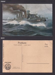 Vinatge postcard GERMANY Marine-Galerie Nr.35 - Torpedo boat Buene