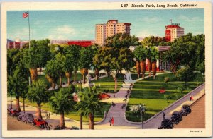 Lincoln Park Long Beach California CA Grounds Landscapes Trees Postcard