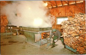 Maple Sugaring in Vermont, c1966 Vintage Chrome Postcard Y14