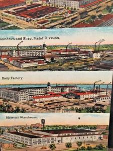 Postcard  Cadillac Motor Car Co., Detroit, MI  Antique Multi-Views.    X2