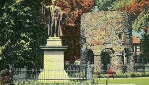 Postcard View of Touro Park & Old Stone Mill in Newport, RI.           P4